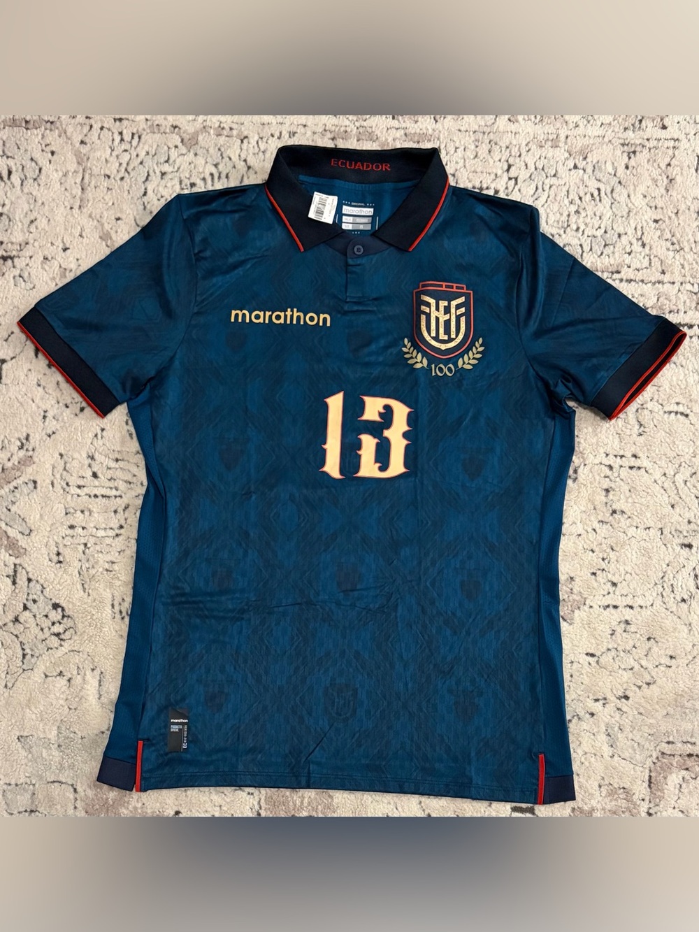 Marathon Authentic Ecuador 100 Years Edition Enner Valencia #13 Jersey Men’s M